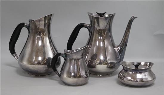 A four piece Danish plated teaset